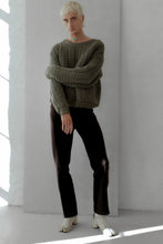 Load image into Gallery viewer, Big Spongy Wave Knit Sweater PINE GREEN