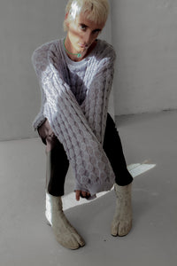 Bubble Knit Oversized Sweater STRAW BEIGE