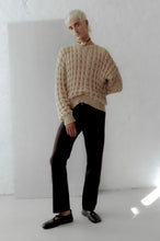 Load image into Gallery viewer, Bubble Knit Oversized Sweater STRAW BEIGE