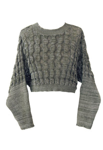 Bubble Knit Cropped Sweater