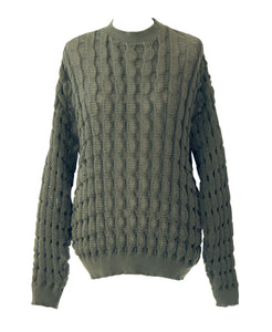 Bubble Knit Oversized Sweater STRAW BEIGE