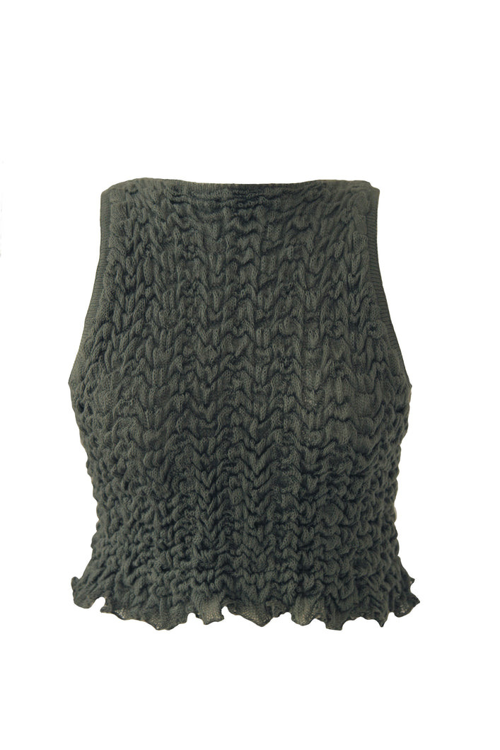 FOAMY KNIT TANK TOP Pine Green