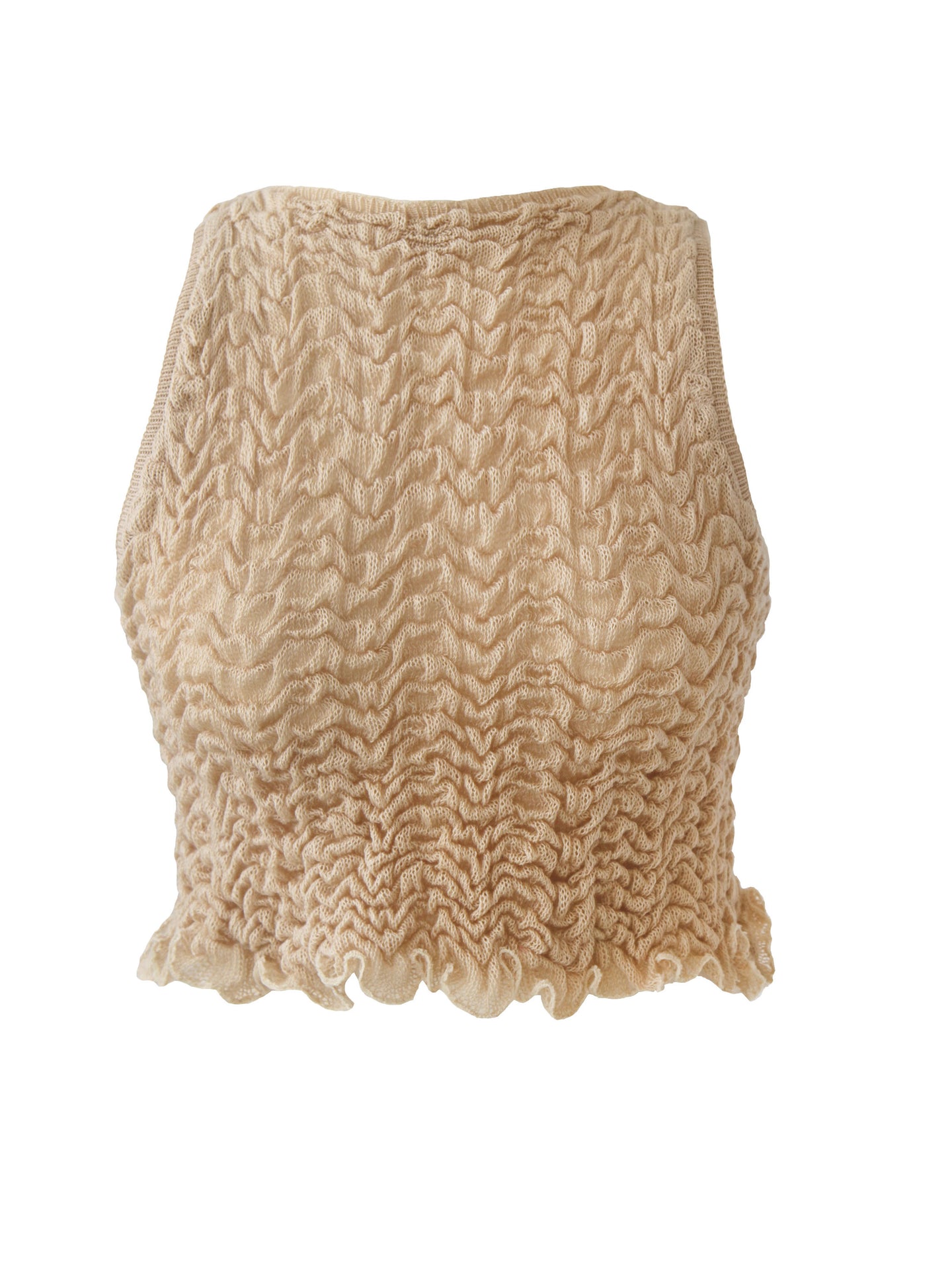 FOAMY KNIT TANK TOP Straw