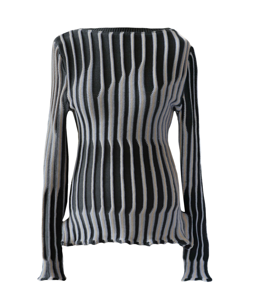 Organic rib boatneck long sleeve JESTER
