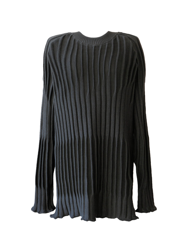 ORGANIC RIB OVERSIZED SWEATER Meteorite