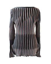 Load image into Gallery viewer, Organic rib boatneck long sleeve UMBER
