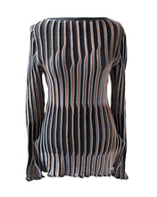 Load image into Gallery viewer, Organic rib boatneck long sleeve UMBER