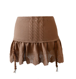 SUSPENDER SKIRT (COFFEE)