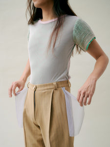 MOIREE MESH Tee GREEN HAZE